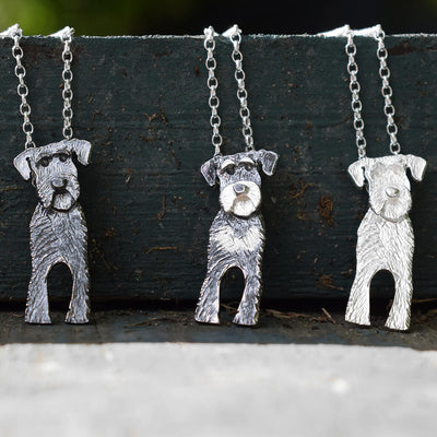 schnauzer necklace, mini schnauzer necklace, schnauzer gift for wife, silver dog necklace, gift for schnauzer lover, schnauzer pendant