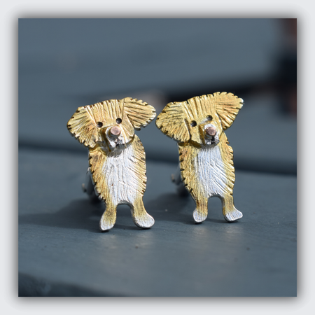 cufflinks that look like your dog, silver and gold dog cufflinks
