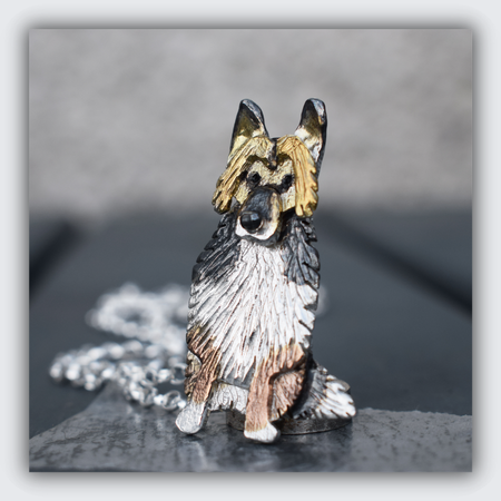 dog memorial jewellery, custom dog necklace, silver dog jewellery