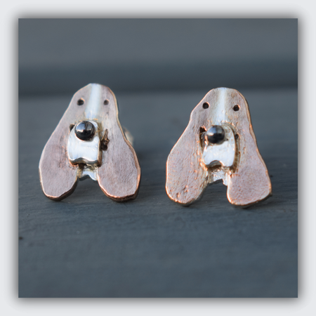 custom basset hound earrings, jewellery that looks like my dog