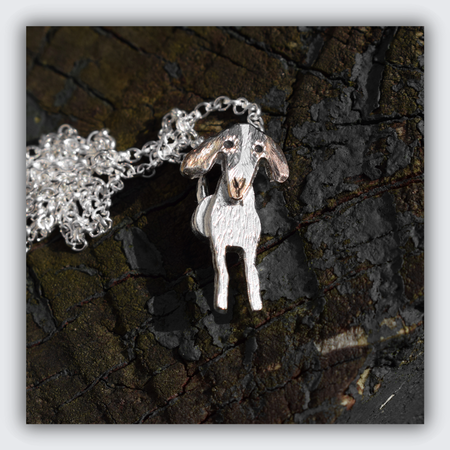 custom silver goat necklace, personalised goat jewellery, goat memorial gift