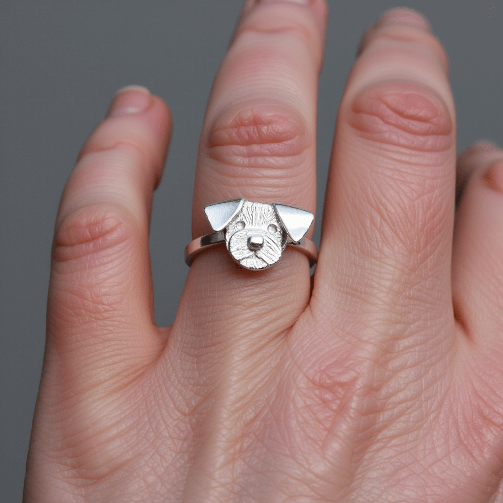 border terrier ring, silver dog ring, silver border terrier jewellery, border terrier gift for woman, quality border terrier present, terrier ring