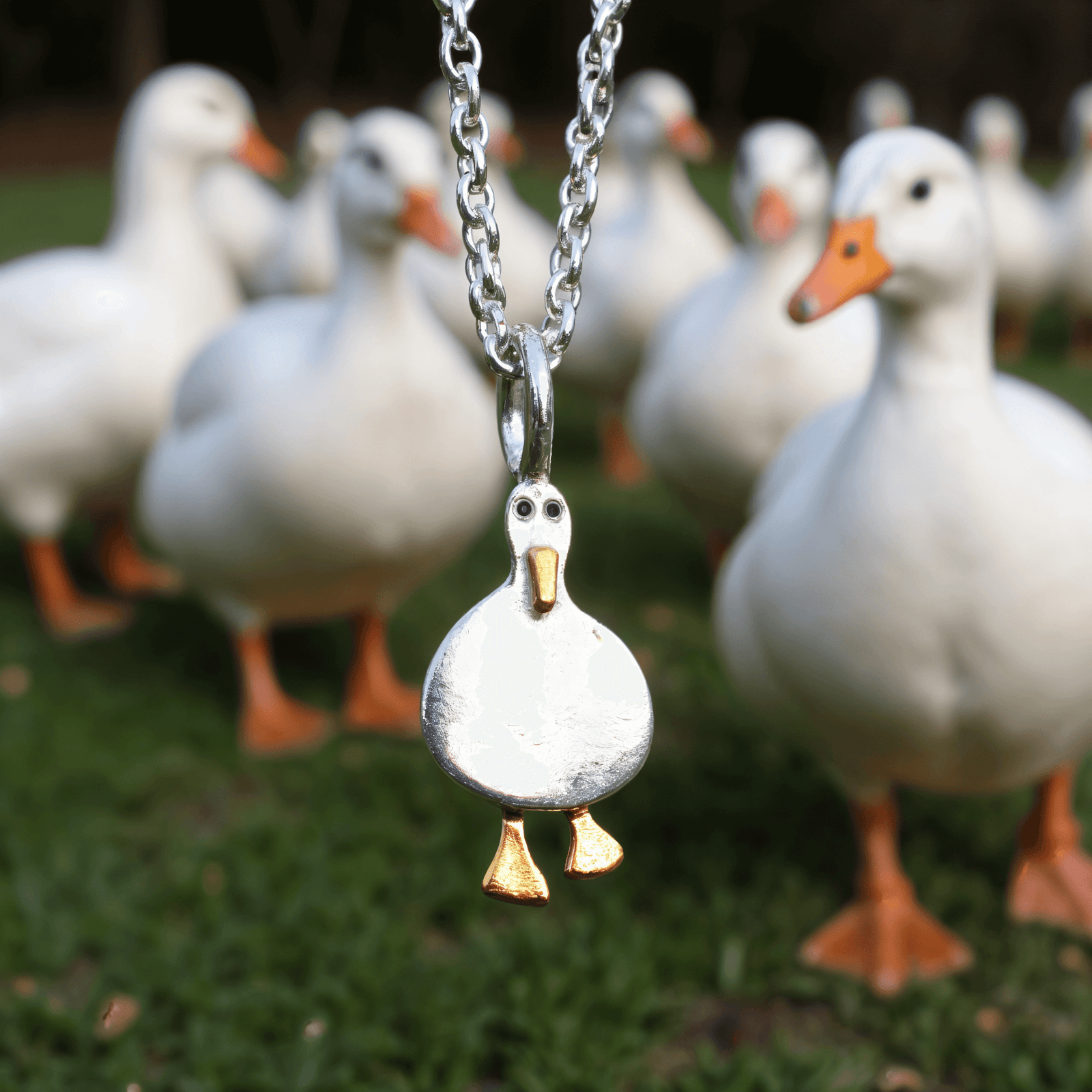 duck necklace, duck jewellery, silver duck jewellery, duck gift for woman, duck present for wife, duck present for friend, gift for duck lover, gift for bird lover