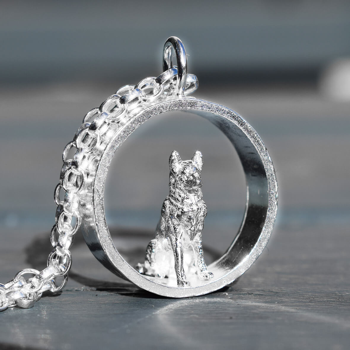 Handcrafted Sterling Silver German Shepherd Necklace, Perfect for Dog Lovers, silver dog necklace, silver alsatian dog necklace, german shepherd jewellery, german shepherd gift for wife