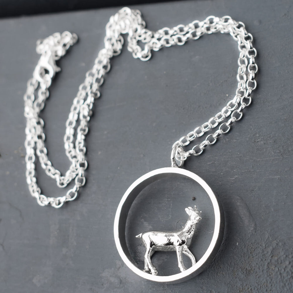 Handcrafted Sterling Silver Goat Necklace, Unique Goat Jewellery Gift, goat necklace, goat pendant, goat present for wife, goat themed gift for woman