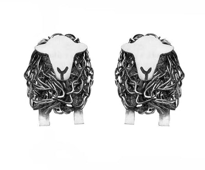Silver Herdwick sheep stud earrings