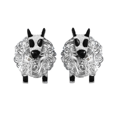 Silver Kerry Hill sheep stud earrings