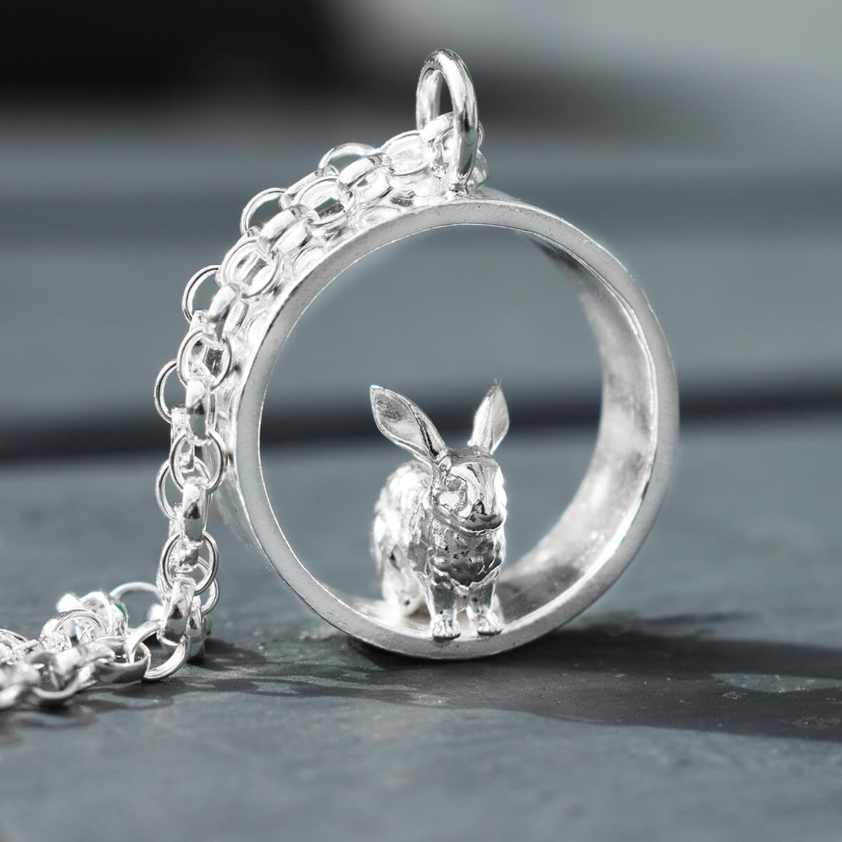 Handmade Sterling Silver Bunny Necklace for Rabbit Lovers, silver bunny necklace, silver rabbit necklace, rabbit present for woman, bunny gift for mum, rabbit gift for wife, silver rabbit jewellery, silver bunny rabbit