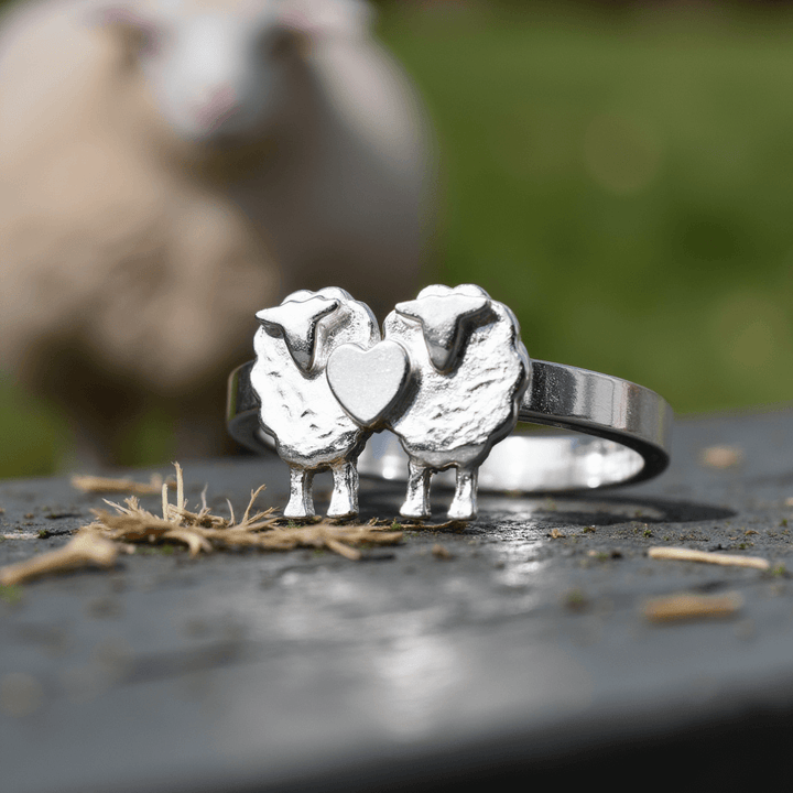 love ewe sheep ring, silver sheep ring, gift for farming woman, ring for farmer, countryside jewellery, farming ring, gift for sheep farmer, silver sheep gift, sheep gift for girlfriend