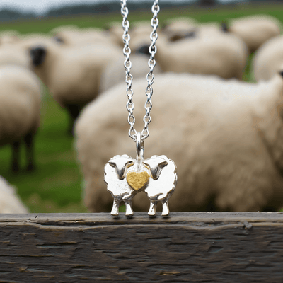 Love Ewe Two Sheep Pendant