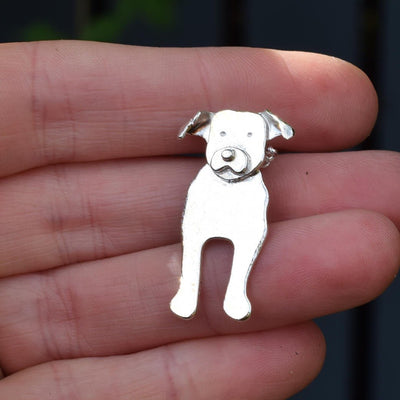silver staffordshire bull terrier, silver staffie necklace, silver staffie jewellery, dog necklace, silver dog jewellery