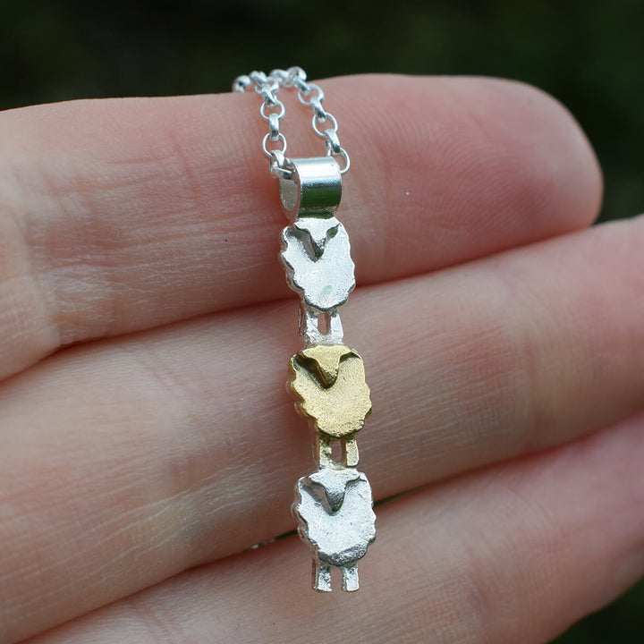 Silver Sheep Necklace, stand Out Jewellery, Individuality Symbol, Empowering necklace ,Gifts Of Inspiration, Unconventional Style, Distinct Pathways, Gifts From The Heart, Jewellery With Meaning ,Symbol Of Courage, Empowerment Charm, Jewellery With Message, flock of sheep necklace, sheep gift for daughter