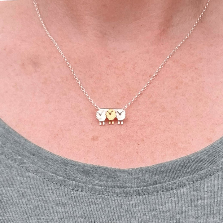 Stand Out From The Flock - 3 Sheep Silver Necklace - Empowering Gift for Her