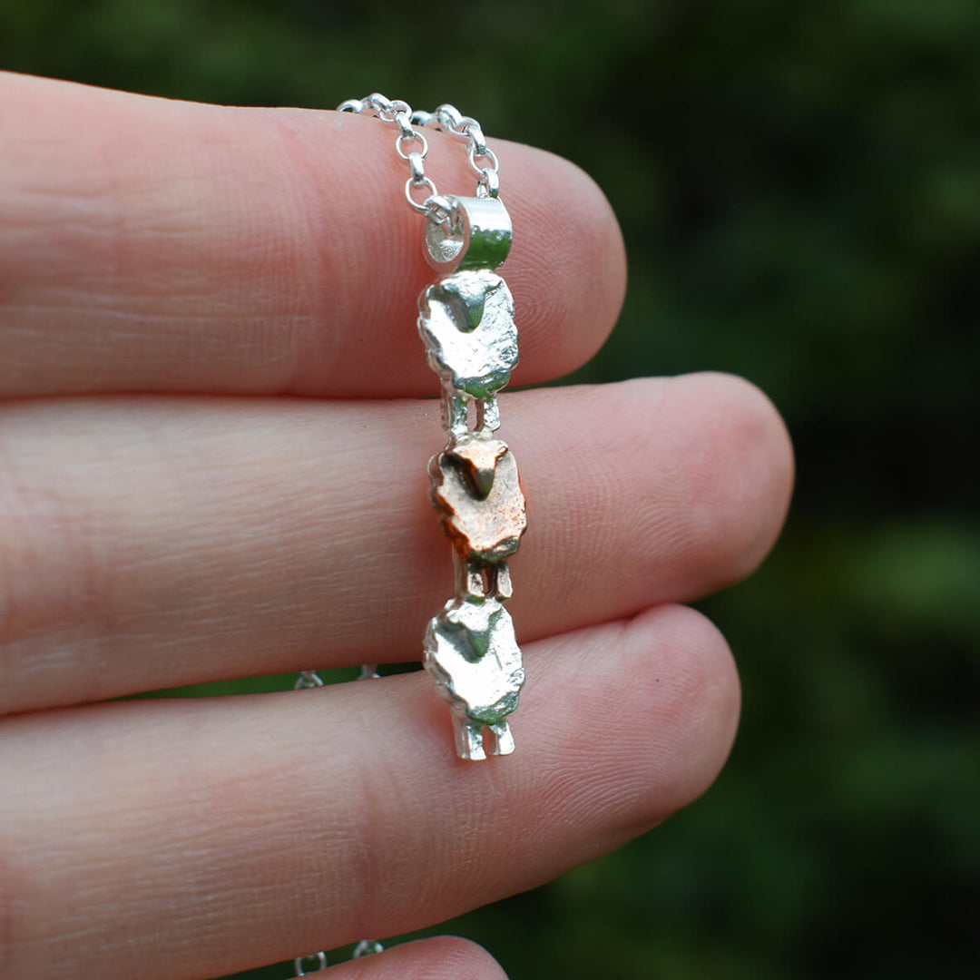 Silver Sheep Necklace, stand Out Jewellery, Individuality Symbol, Empowering necklace ,Gifts Of Inspiration, Unconventional Style, Distinct Pathways, Gifts From The Heart, Jewellery With Meaning ,Symbol Of Courage, Empowerment Charm, Jewellery With Message, flock of sheep necklace, sheep gift for daughter