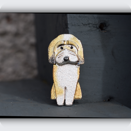tibetan terrier brooch, brooch that looks like my dog, tibetan terrier jewellery