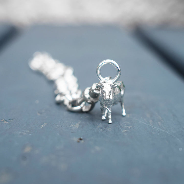 Sterling Silver Cow Bracelet