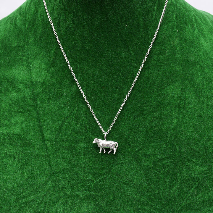 silver cow necklace, cow jewellery, gift for cattle farmer
