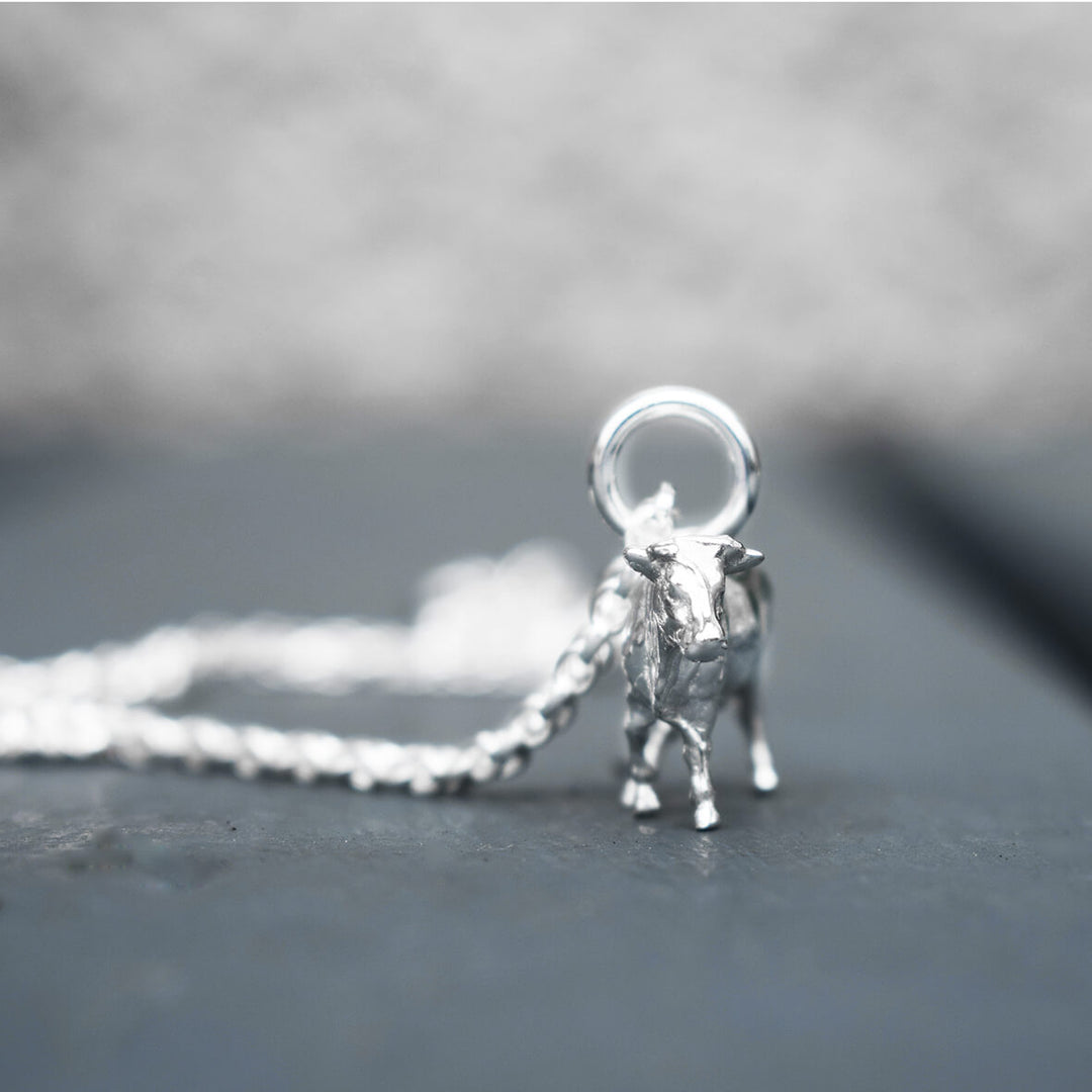 silver cow necklace, cow jewellery, gift for cattle farmer