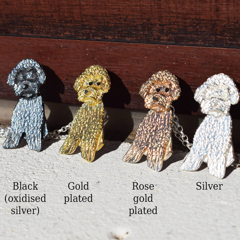 toy poodle necklaces, silver poodle necklace, gold poodle necklace, toy poodle unusual gift, toy poodle present for lady, silver dog gift