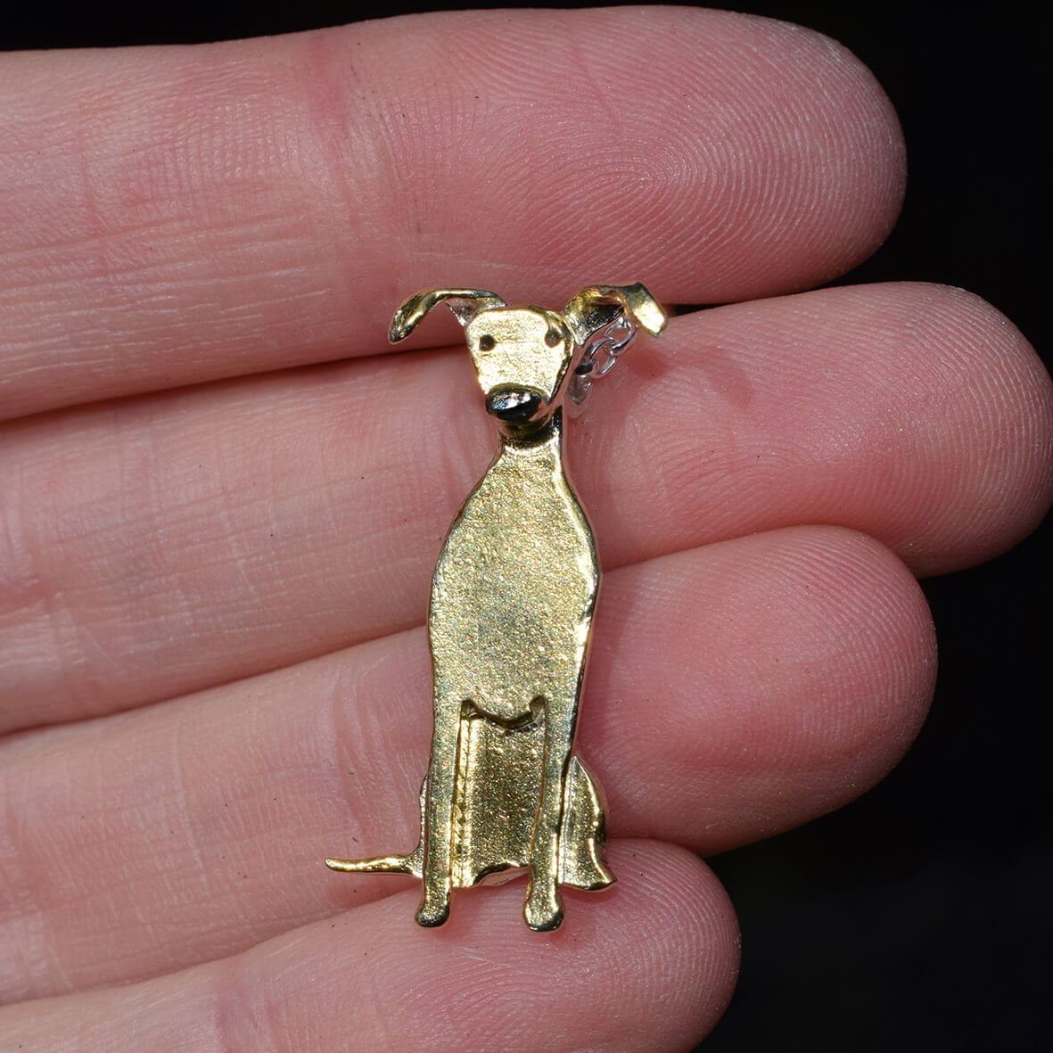 gold Whippet necklace, gold dog necklace, gold sighthound, gold dog jewellery, Whippet gift for wife