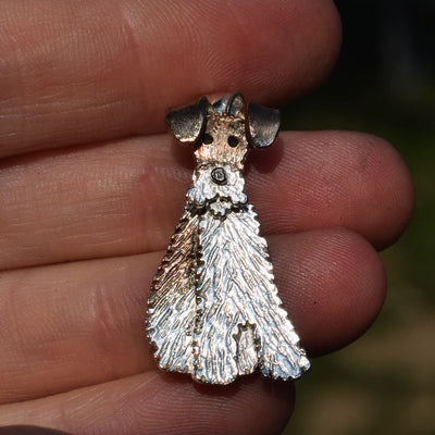 wire fox terrier necklace, silver dog necklace, terrier pendant, silver terrier jewellery, fox terrier gift for woman, fox terrier present, silver terrier necklace