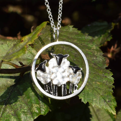 silver sheep necklace, sheep pendant, suffolk sheep gift. present for female farmer, suffolk sheep present, handmade suffolk gifts