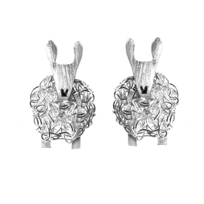 Silver Border Leicester sheep earrings
