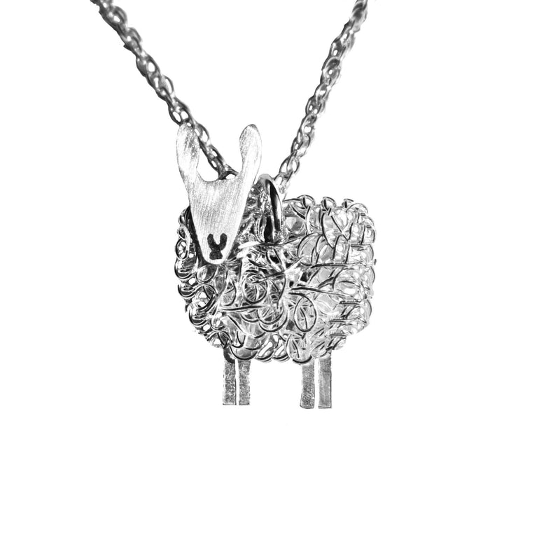 Silver Border Leicester sheep necklace, Border Leicester gift for her
