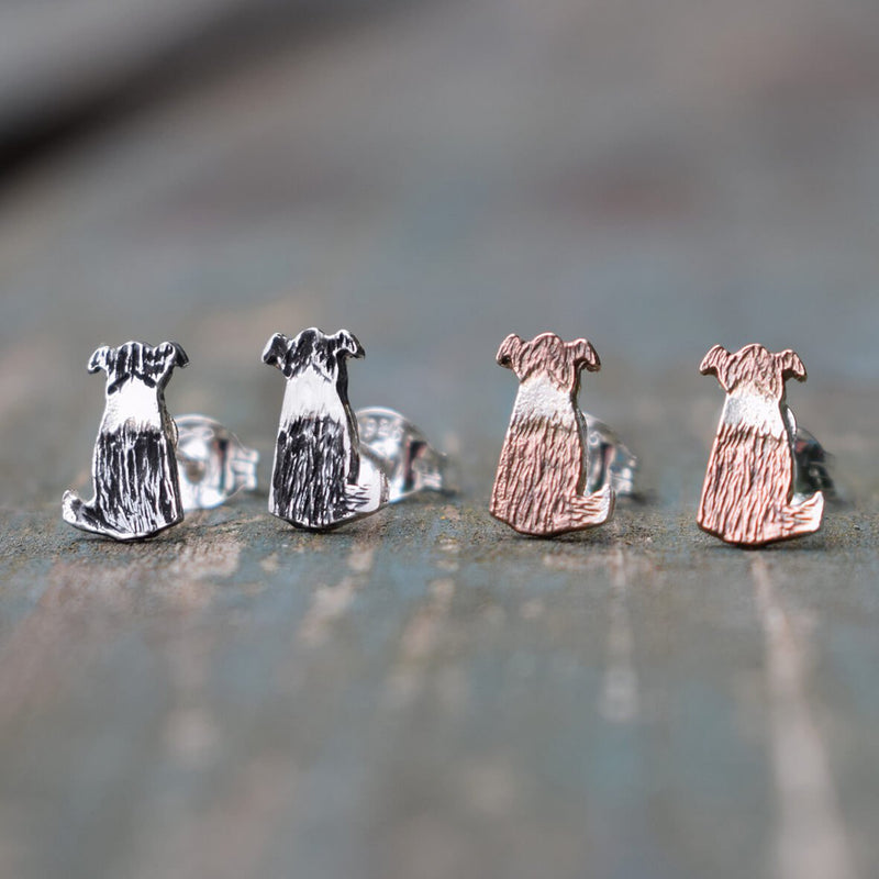 silver dog earrings, border collie earrings, earrings for dog lover, dog earrings