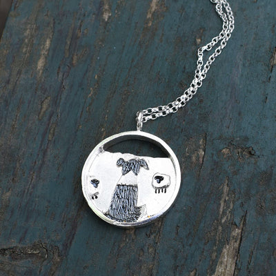 silver sheepdog necklace, border collie necklace, sheepdog pendant, silver dog necklace, farm dog jewellery, sheepdog jewellery, farming gift for woman, agricultural jewellery, farming jewellery, sheepdog gifts