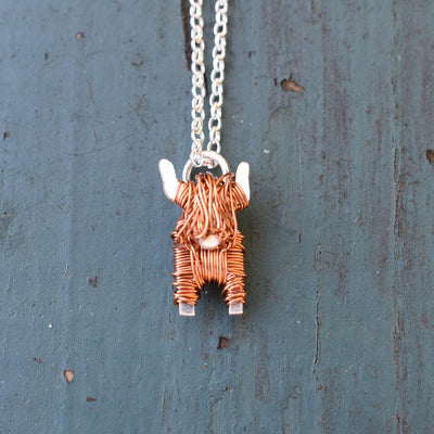 Highland cow necklace, highland cow gift for woman