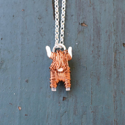 highland cow necklace, highland cow pendant, heilan coo jewellery, scottish cow gift for her, scottish jewellery, handmade scottish jewellery, cow jewellery, cow necklace, copper necklace, copper earrings, handmade copper jewellery