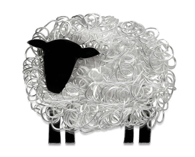 Handcrafted silver Suffolk sheep brooch (facing left) - FreshFleeces, sheep jewellery, sheep jewelry, suffolk sheep gift, suffolk sheep brooch, suffolk sheep jewellery, suffolk sheep jewelry