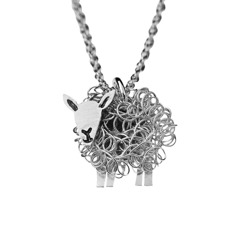 Silver Cheviot sheep pendant necklace - FreshFleeces, sheep jewellery, sheep jewelry, cheviot sheep gift, cheviot sheep jewellery, cheviot sheep charm, cheviot sheep present, cheviot birthday gift, cheviot jewellery