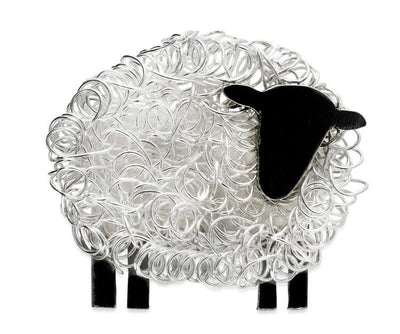 Handcrafted silver sheep brooch (facing right) - FreshFleeces, sheep jewellery, sheep jewelry, sheep brooch, sheep pin, sheep gift for her, suffolk sheep gift, suffolk sheep brooch, suffolk sheep pin