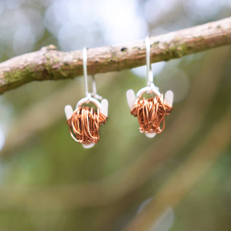 Highland cow earrings, highland cow gift
