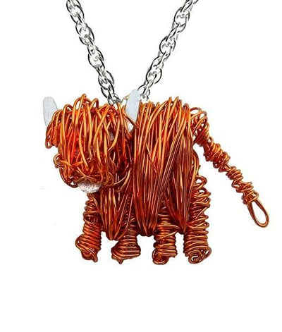 Highland cow necklace, Highland cow jewellery gift, Scottish Cow necklace