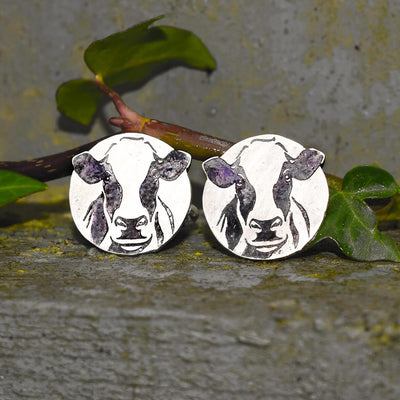 Holstein Friesian cow cufflinks, silver cow cufflinks