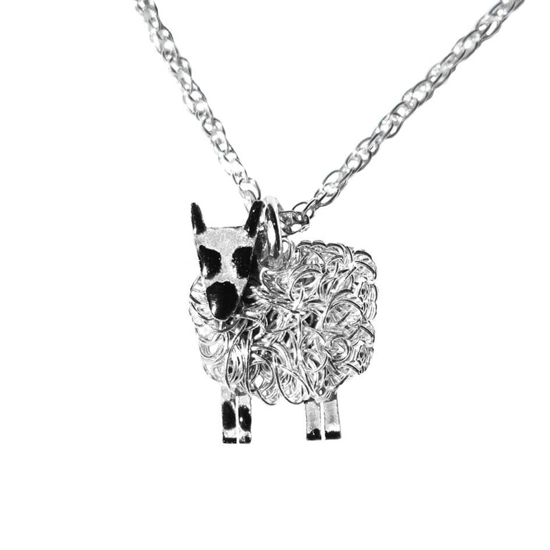 Silver Kerry Hill sheep necklace