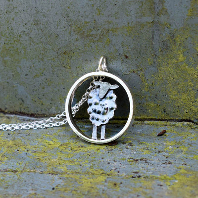 black sheep necklace, black lamb necklace, lamb of god jewellery, black sheep jewellery, quality black sheep presents, farm jewellery, down on the farm jewellery, fresh fleeces sheep jewellery, black sheep lovers