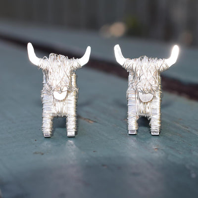 Silver Highland Cow cufflinks, Highland cow gift for men