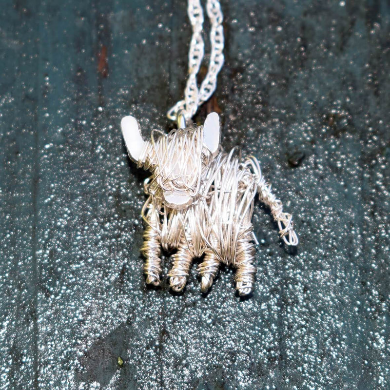 Silver highland cow necklace, highland cow pendant