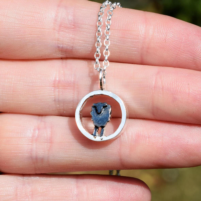black sheep necklace, sheep necklace, black lamb necklace, gift for black sheep, black sheep jewellery, stand out jewellery, non conformist jewellery, black sheep gift for wife