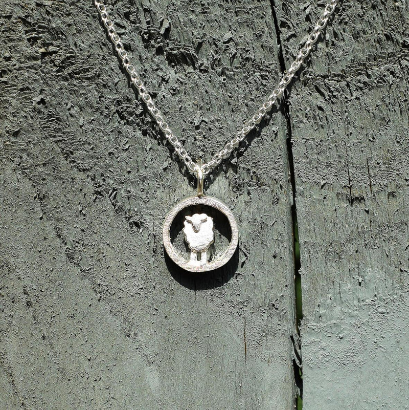 silver sheep necklace, silver animal necklace, welsh sheep jewellery, welsh sheep gift for wife, silver sheep pendant, sheep necklace, sheep jewellery, sheep jewelry, handmade sheep present, handmade sheep gift, irish silver jewellery, made in ireland necklace