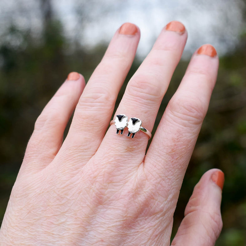 suffolk sheep ring, silver sheep ring, sheep jewellery, farm jewellery, gift for farmer, farmher present, sheep gift for woman