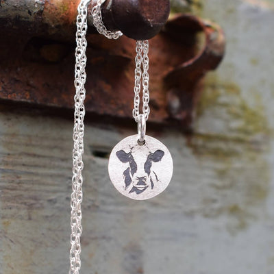Holstein Friesian cow necklace, dairy cow pendant, cow necklace, cow jewellery, cow jewelry