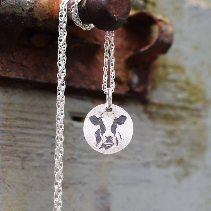 Holstein Friesian cow necklace, dairy cow pendant, cow necklace, cow jewellery, cow jewelry