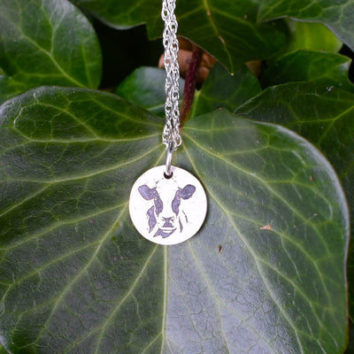 Friesian cow present, cow jewellery, friesian cow necklace, cow gifts