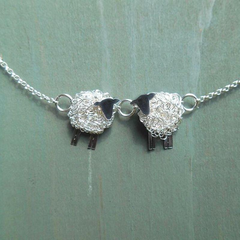 2 sheep necklace, love ewe, &