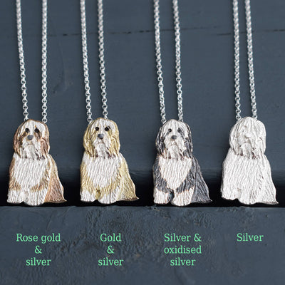 Bearded Collie necklaces, dog necklaces, handmade dog jewellery, Bearded Collie jewellery